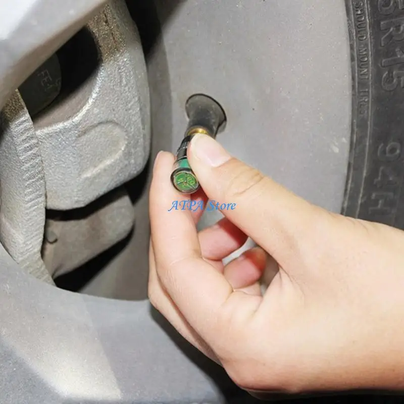 

U13C High Accuracy Tire Valves Pressure Gauge Alerts Monitoring Caps Air Gauge Leak Proof Design With Visual Alerts