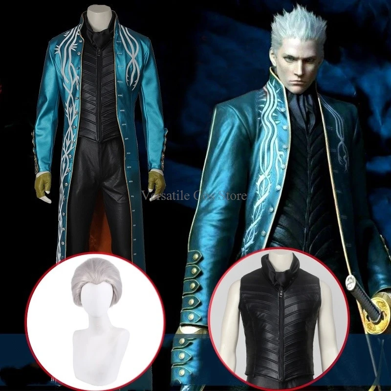 Devil May Cry 3 Adult Woman Disguise Vergil Cosplay Anime Cosplays Women's Costumes Halloween Costume Figures Men's Custumes