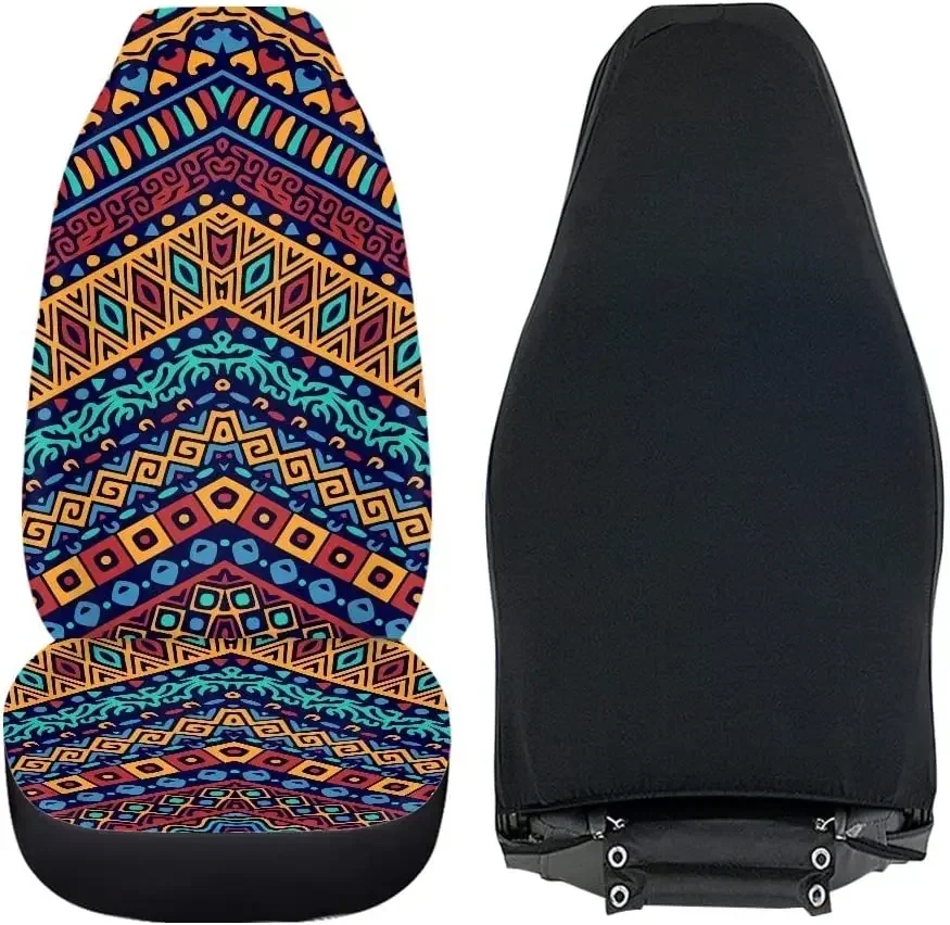 

Стиль бохо, красочный африканский этнический племенный геометрический универсальный чехол для автомобильного сиденья, передние сиденья, мягкий прочный защитный чехол для сидений-ведро
