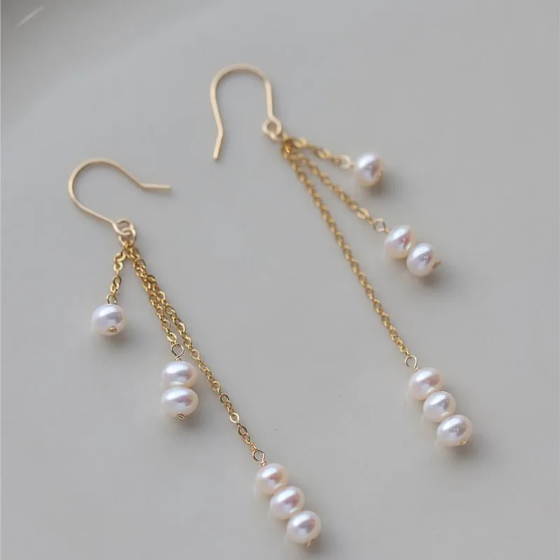 

Lii Ji Real Pearl Dangle Earrings 14k Gold Filled No Fade Women Earrings Jewelry Gift