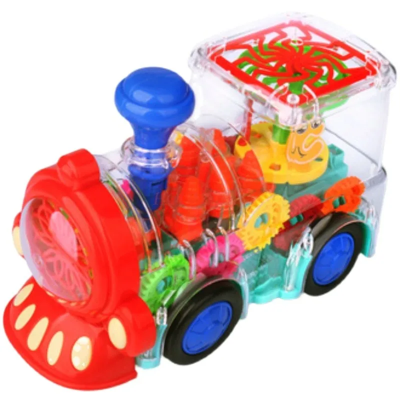 جديد الكهربائية العالمية شفافة والعتاد قطار الموسيقى والإضاءة قطار صغير لعب الأطفال في الأوراق المالية