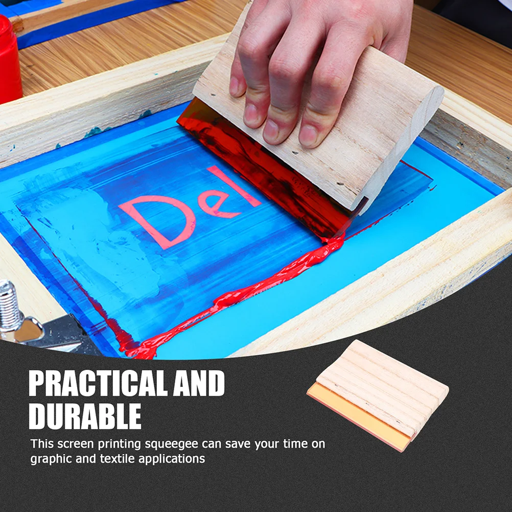 2Pcs Screen Printing Squeegee Wooden Ink Scraper Efficient DIY Screen Printing Tool Textile Graphic Supplies Simple Ink Scraper