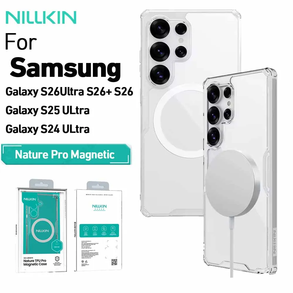 Nillkin für Samsung Galaxy S26 Ultra S26 Plus S25 Ultra S24 Ultra Nature Pro Magnetische Transparente TPU-Rahmen-Schutzhülle Handyhülle