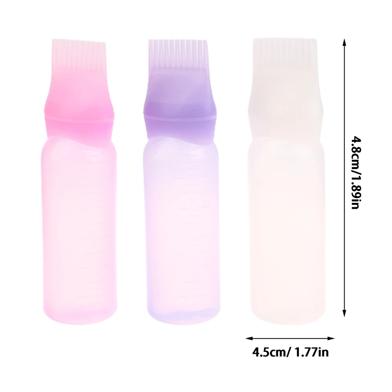 1Pc 120ml Plastic Hair Oil Applicator Bottle Hairdressing Shampoo Bottle Hair Dye Refillable Bottle Hair Coloring Styling Tools