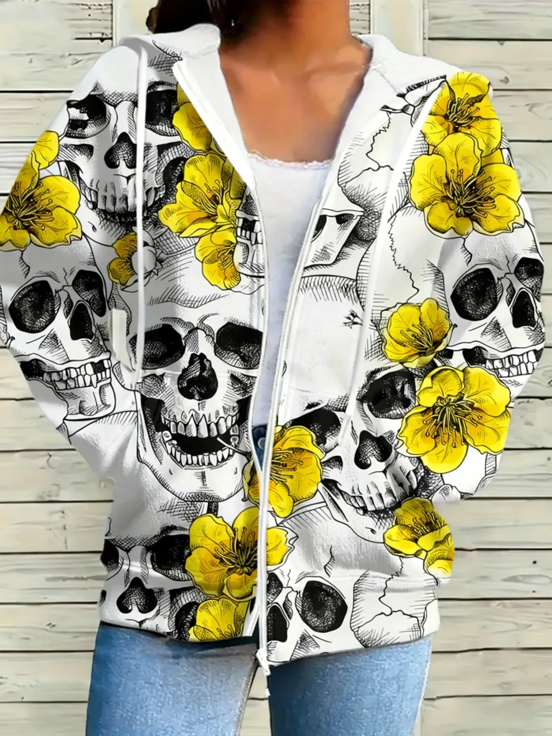 2026 autumn and winter new style women's zipper hooded sweater with 3D Christmas tree pattern printing casual and comfortable