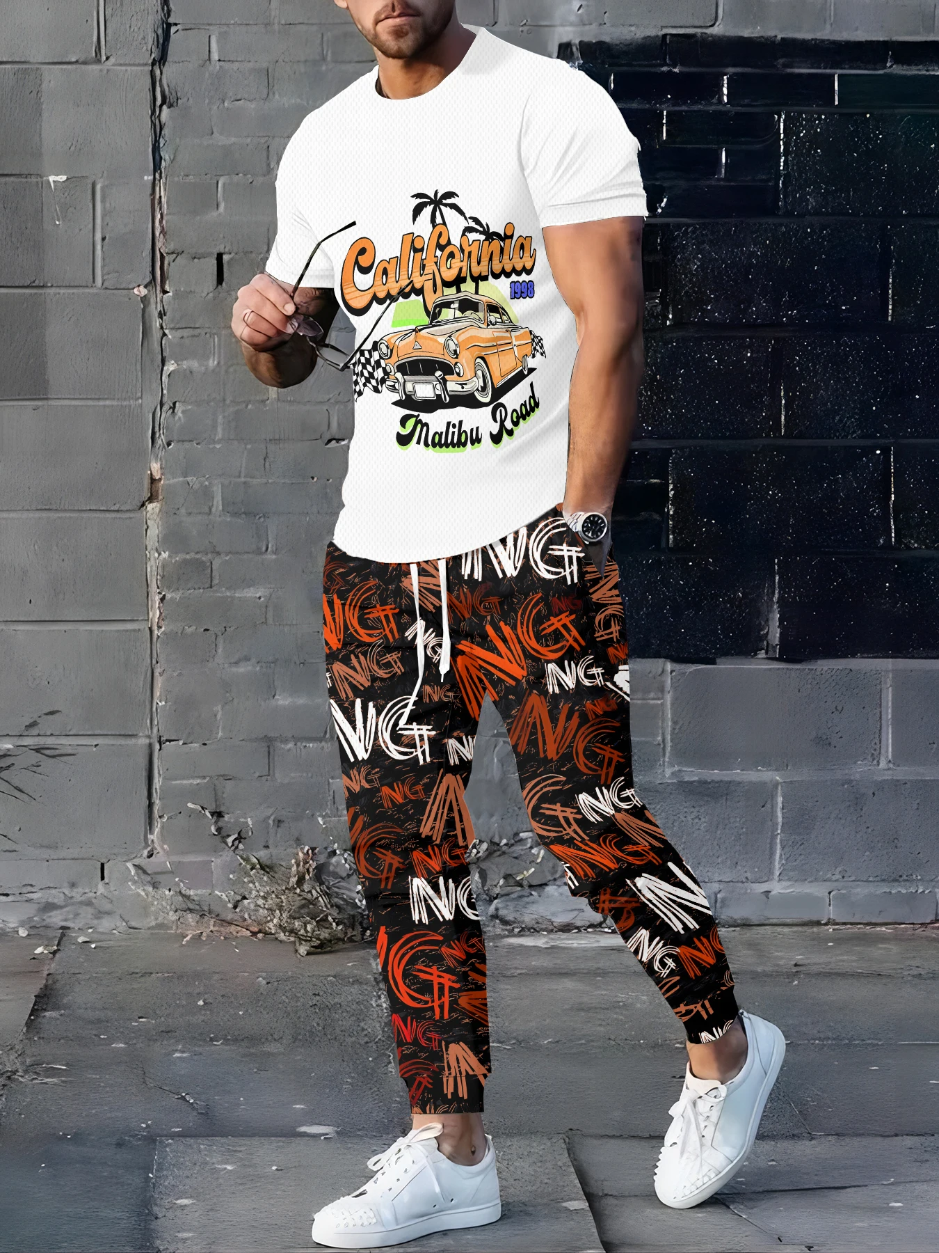 

2026 Summer Men's Suit with 3D Printed Pattern Breathable Lightweight Comfortable Fashionable and Outdoor Style Men's Clothing