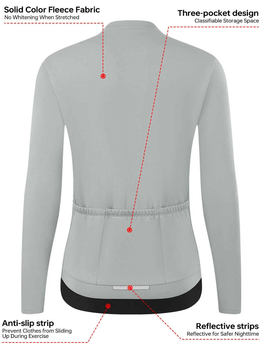 X-TIGER Winter Radfahren Jersey Radfahren Frau Langarm Fleece Radfahren Kleidung frauen Reflektierende Voll Zipper Fahrrad Jersey – Detail 4