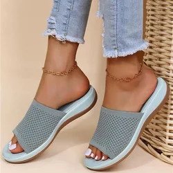 Sandalias elegantes de verano para mujer, zapatos suaves, Retro, sin cordones