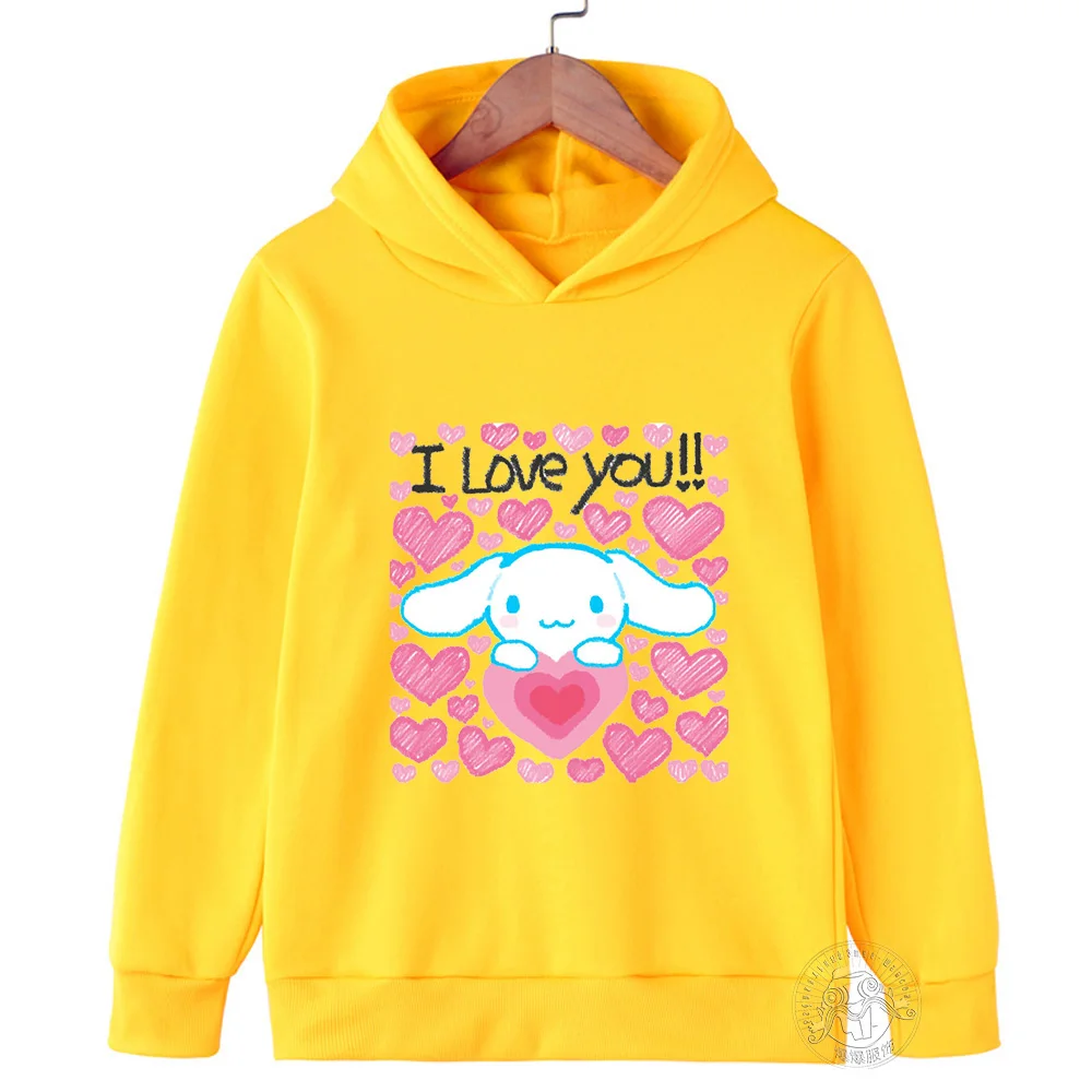 Kawaii Sanrio Black Beauty My Melodic Cinnamon Roll Hoodie Kids Clothing Boys Girls Cartoon Sweatshirt tops