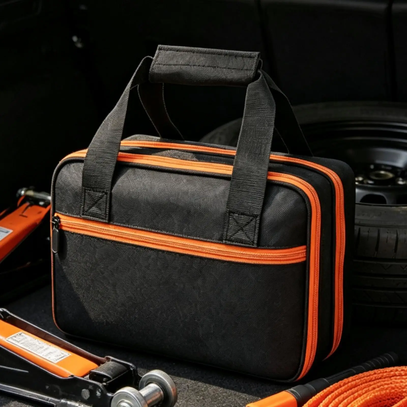 Electrical Testing Instrument Storage Bag with Double Zippers and Top Handle for Workshop Use