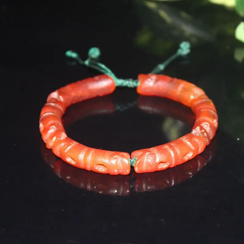 Old Agate Bracelet Wrapped Pulp Old Red Agate Double Bracelet Bracelet Old Agate