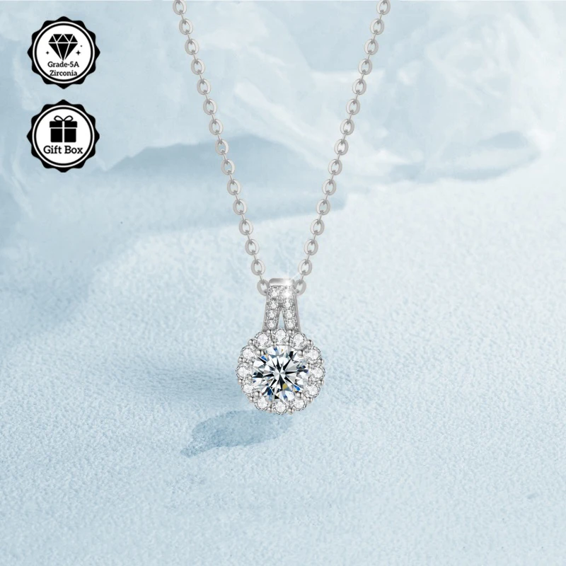 Schmuck für Frauen, hypoallergene Halskette, Weihnachtsgeschenk für, 1-Karat-Zirkonia-Halskette, hochwertiger Schmuck, Bohemian,