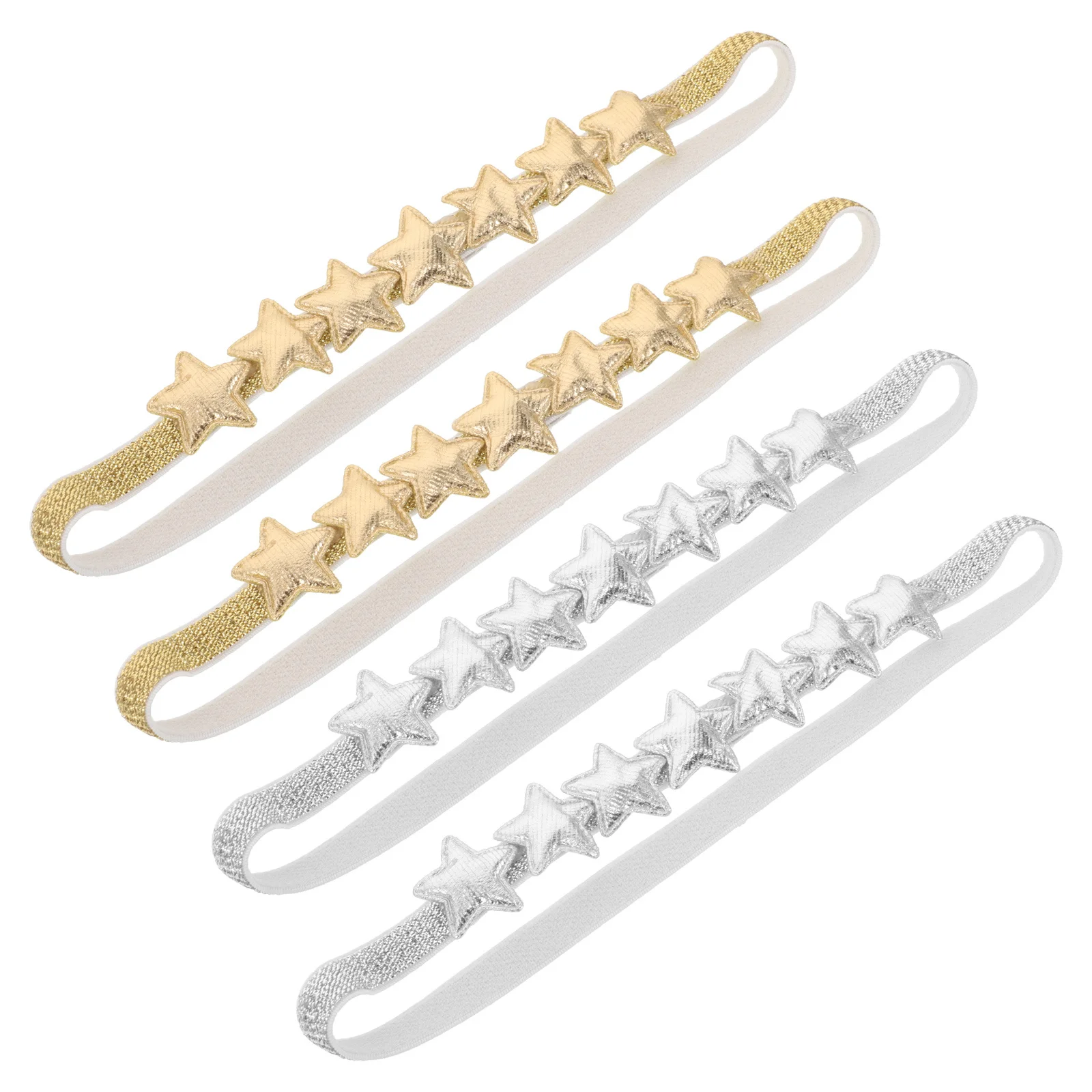 

4pcs Children'S Five-Pointed Star Headband Soft Baby Girl Hairbands For Birthday Party Playtime Outdoor Infant Toddler Kids Star