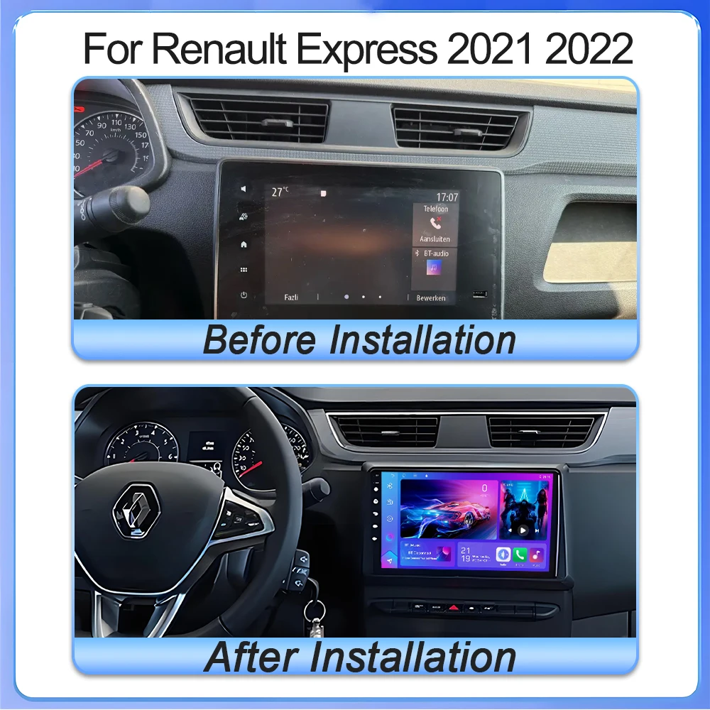 Car Radio Video Android 16 For Renault Express 2021 2022 Multimedia Player Auto GPS Navigation Audio Autoradio Touch Screen Wifi
