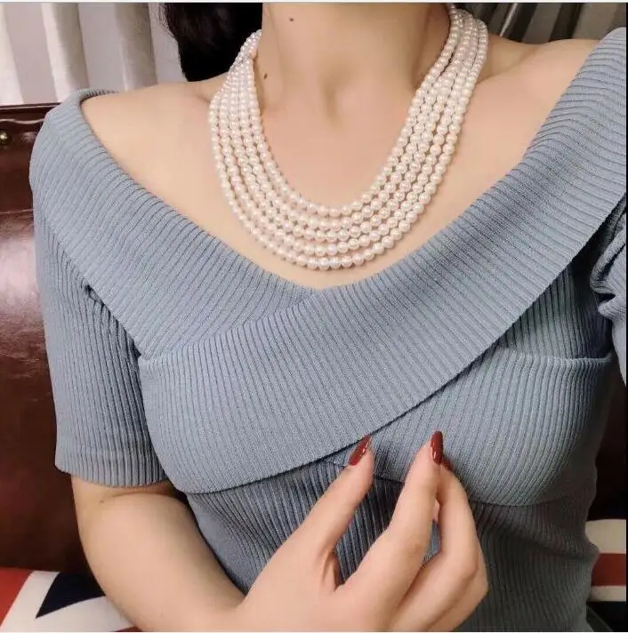 AAA 8-9mm akoya white pearl necklace 100