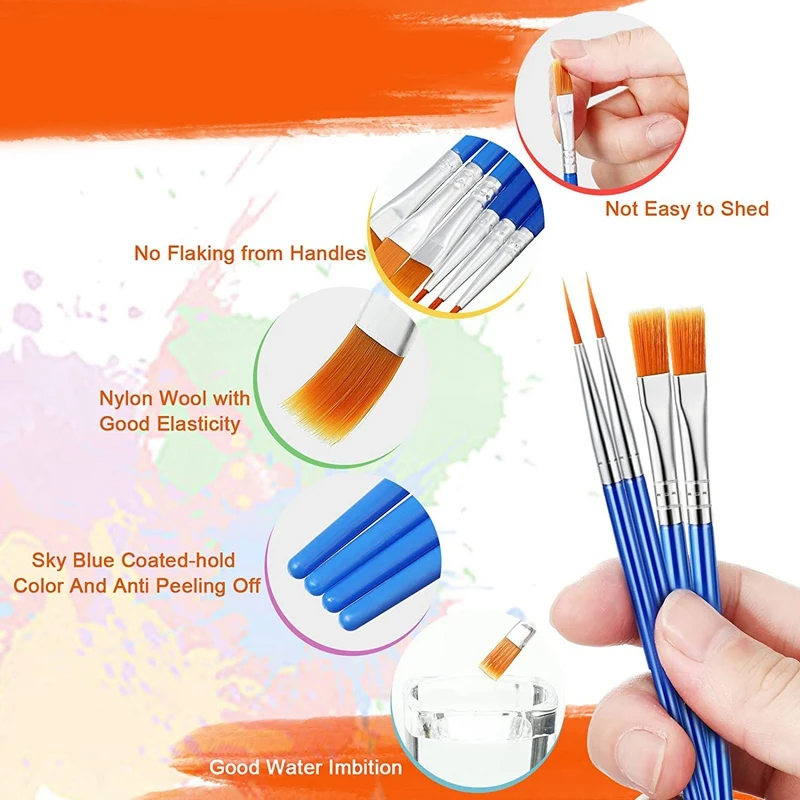 500 Stück Pinsel Bulk Flat Tip Pinsel feines Detail Acryl Pinsel