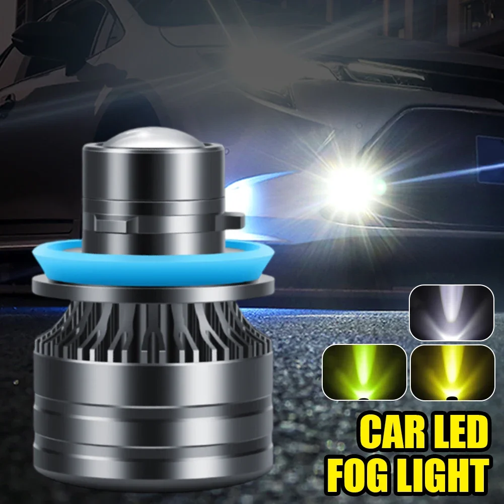 12V Laser Lens H7 H8 9006 9005 Car Headlight 35W Led Fog Light Bulb LED Fog Lamp 9800LM White Yellow Green Fog Light