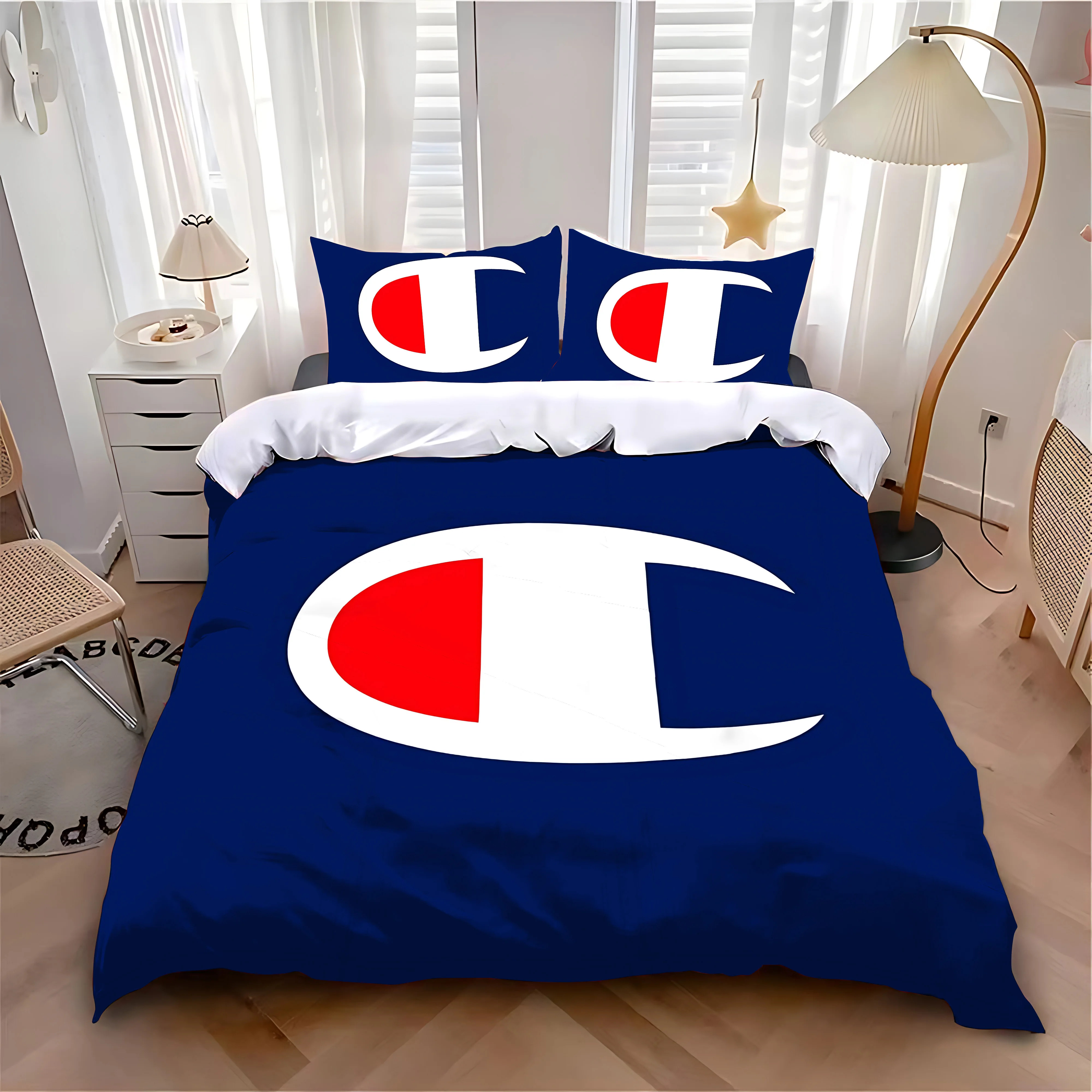 Duvet Cover Pillowcase Bedding Set Fashion Hot C-ChampionS Adult Boy Girl Bedroom Decoration Children Single Double Large Size