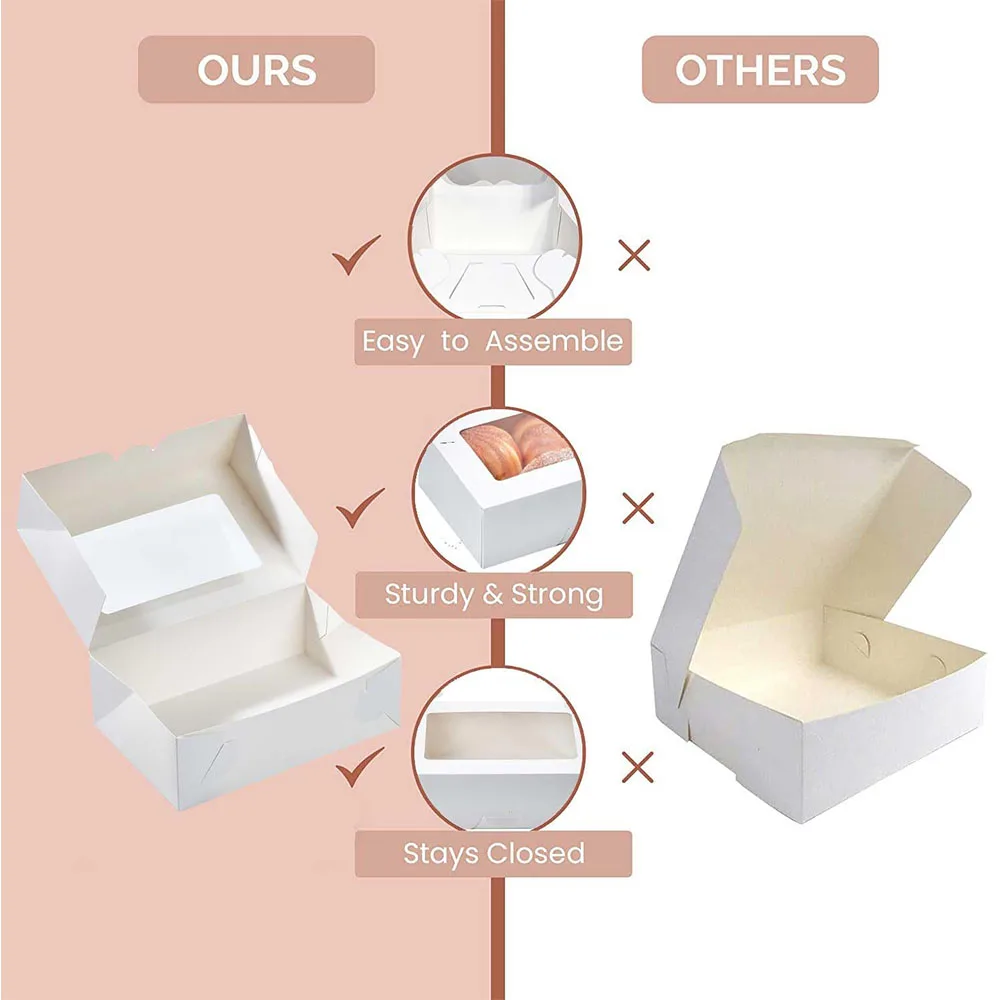5/10pcs Premium Small Paper Gift Box Container with Transparent Window for Wedding, Party, Birthday Packaging view 6