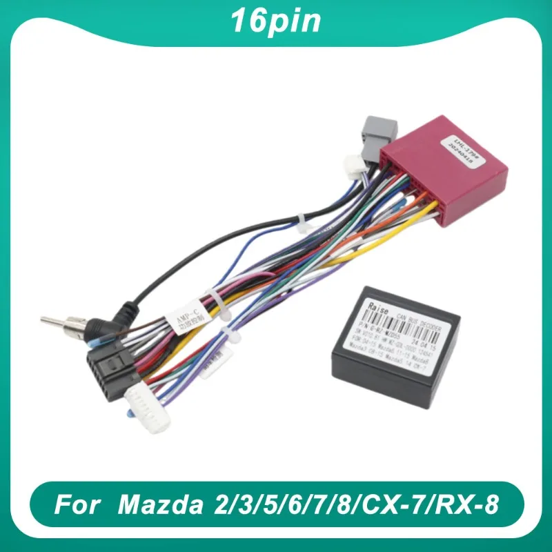 

Жгут проводов 16-контактный адаптер Canbus Box для Mazda 2/3/5/6/7/8/CX-7/RX-8 Android автомобильный радиокабель
