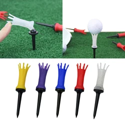 1/5 Pcs Golf Tees Golf Ball Holder Rubber Plastic Multi Color Elastic Reset Low Resistance 86-96mm Golf Sports Accessories
