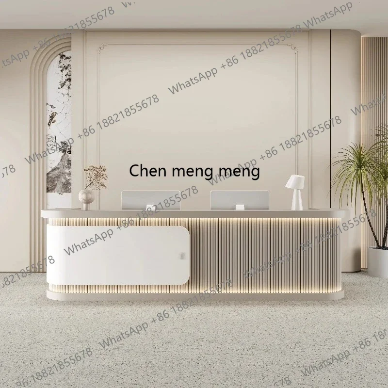 

Hot sales luxury beauty salon bar counter company hotel front counter reception desk clothing store cashier customizable table w