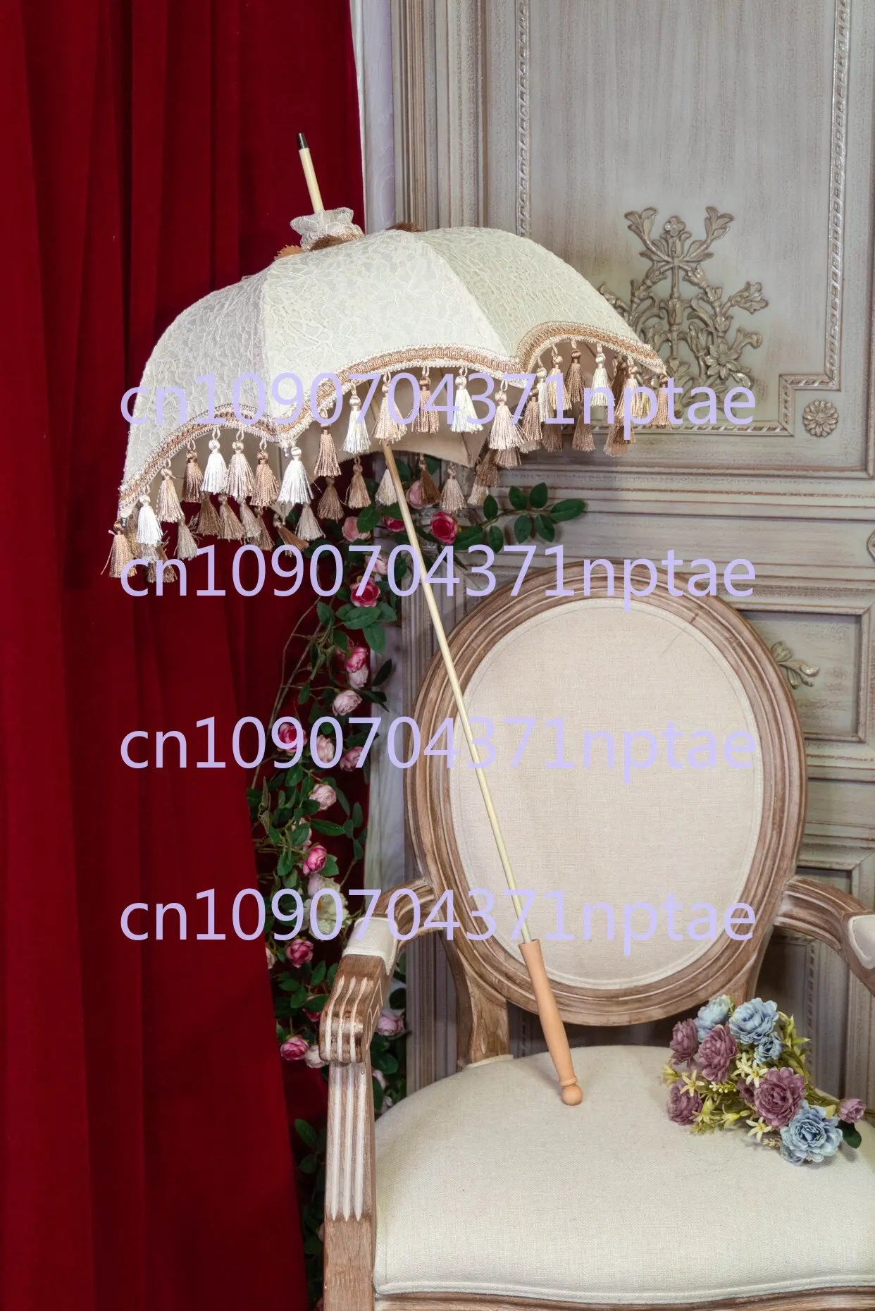 Vintage Lace Tassel Antique French Umbrella Victoria Lolita European Photography Wedding Dress