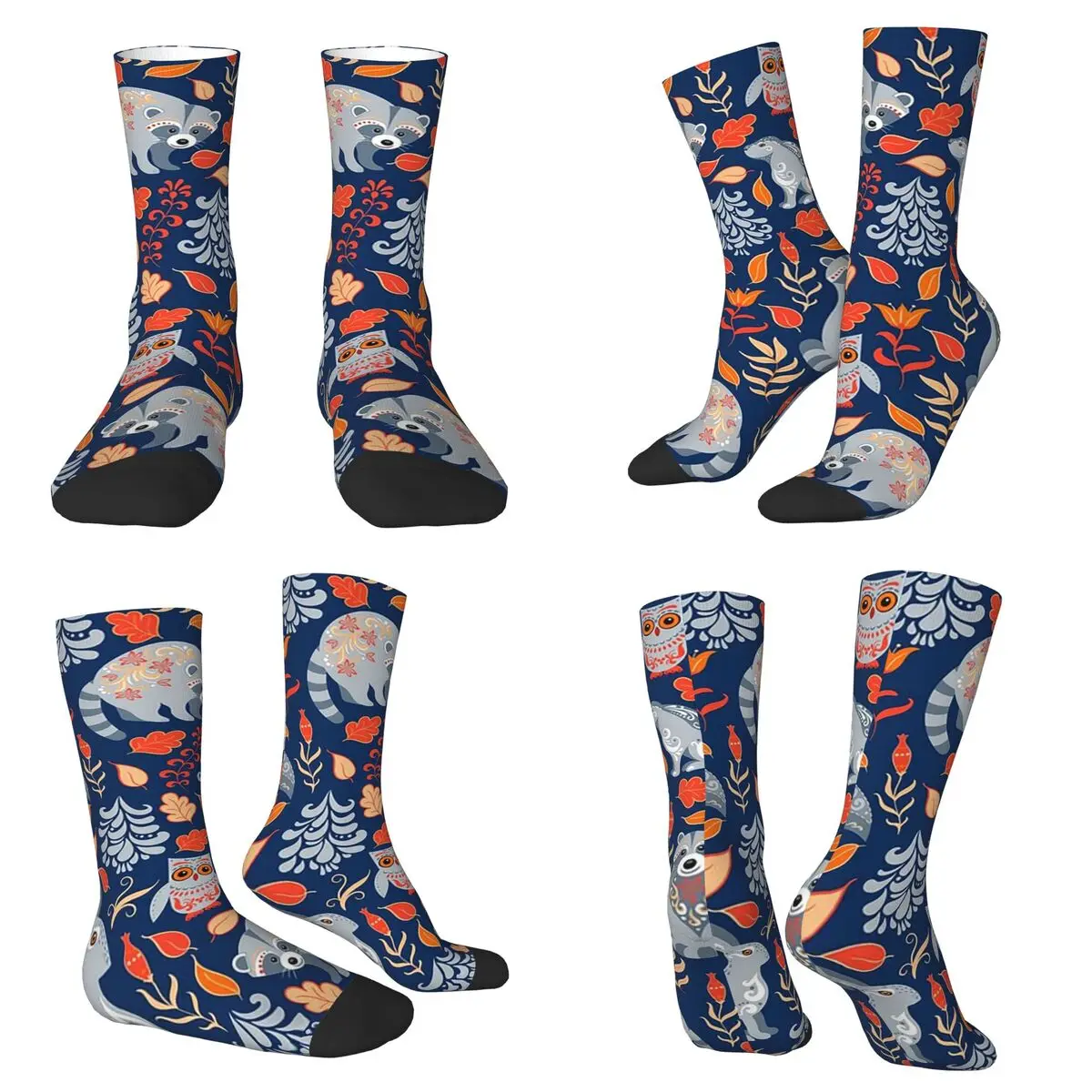 

Милые носки с изображением енота в стиле Харадзюку, высококачественные носки на все сезоны, длинные носки унисекс, подарки на День святого Валентина