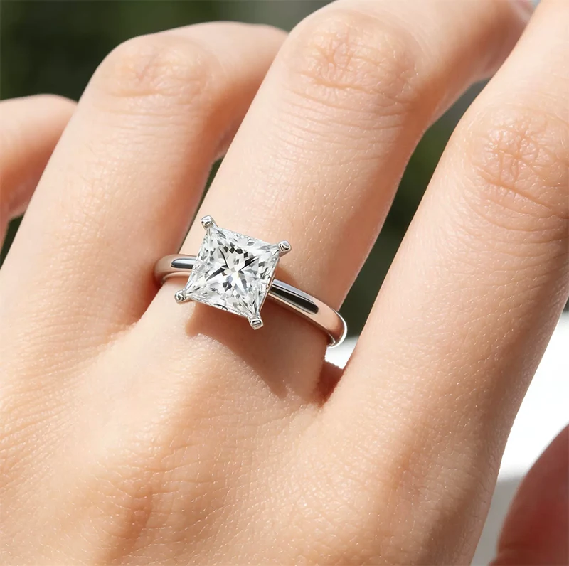 Radianite Moissanite Ring with GRA Certificate 0.5-2.0 Carats S925 Silver a Luxurious Gift for Women's Weddings or Parties view 5
