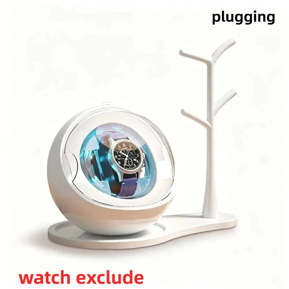 Dual-use for Charging and Plugging Watch Winder Silent Motor 5 Color Changing Ambient Lights Mechanical Watch Winder Ultra Quiet