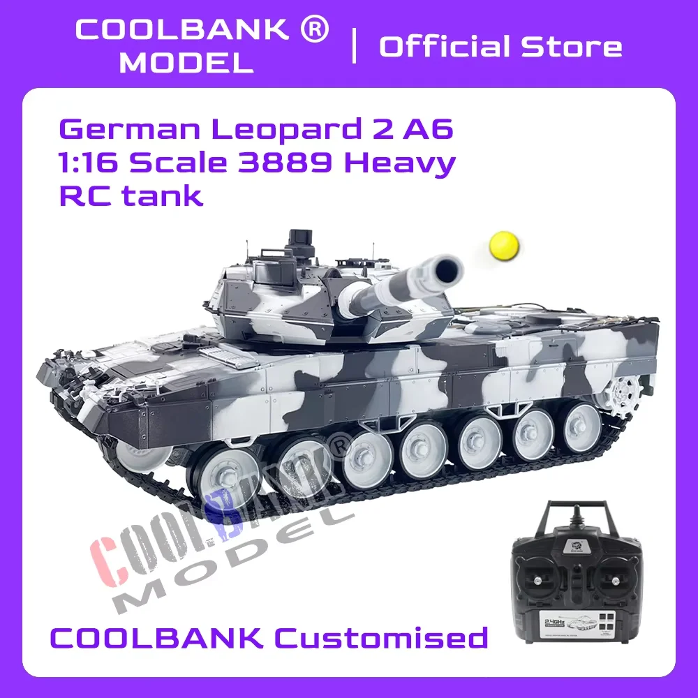 Henglong 3889-1 rc tanks, 1/16 2.4ghz Remote Control German Leopard 2A6 Heavy Tank Model RC Military Tank Toys for Boys Adults