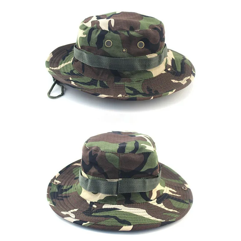 Outdoor Camouflage Fisherman Hat Tactical Training Expansion Breathable Training Camping Sunscreen Hat