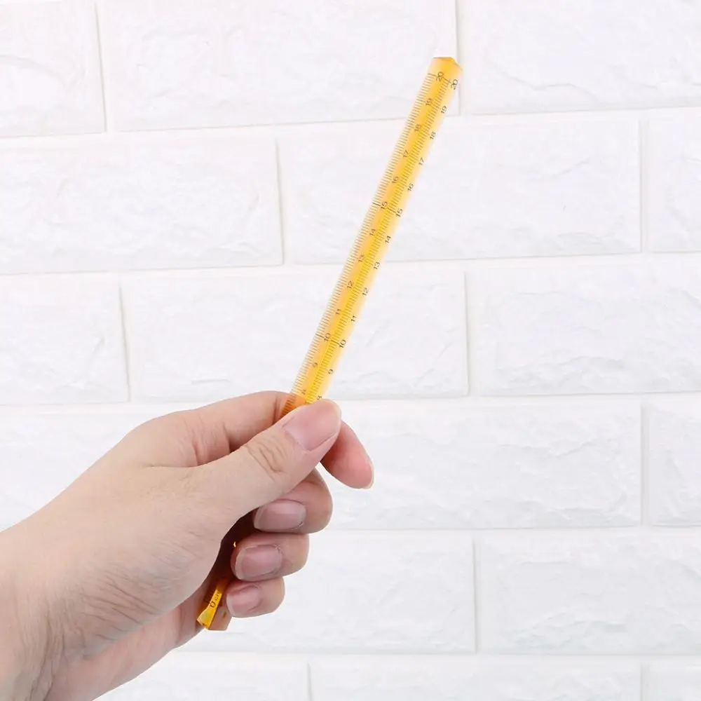 Metal Beautiful Crystal 20cm Straight Transparent Triangular Ruler Kids Gift Stationery Supplies Drafting Accessories