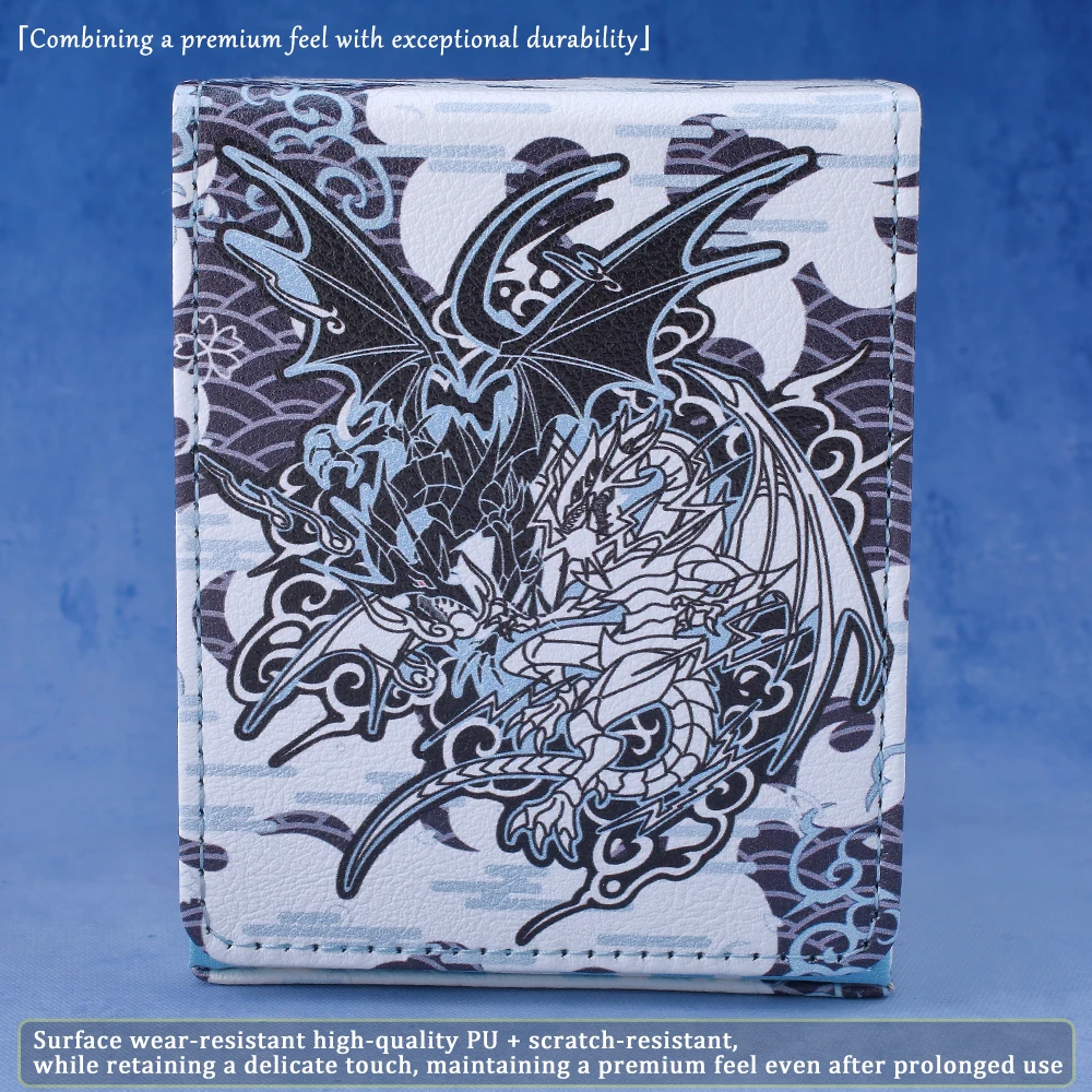 Diviner Dragons Chi Deck Storage Boxes Magnetic Closure PU Leather, Holds 120+ Cards for PTCG YGO TCGMTG Card Game Collection