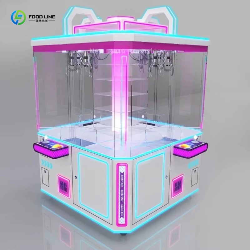 Customized 4-Person Commercial Island Magic Cube Vertical Crane Coin-Operated Claw House Gift Game Machine