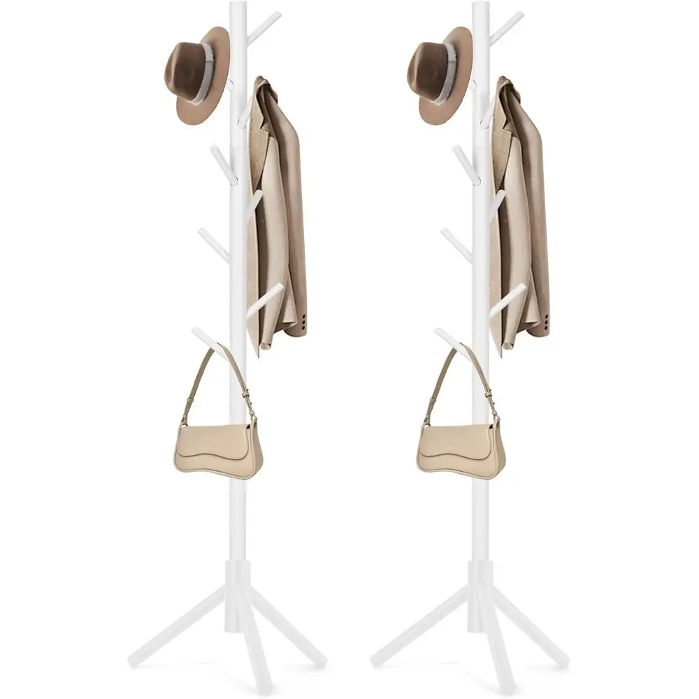

2 PCS Coat Rack, reestanding Coat Rack with 8 Hooks and 3 Adjustable Size Tree Coat Racks or Bedroom, Hallway, Entrance, Oice, o