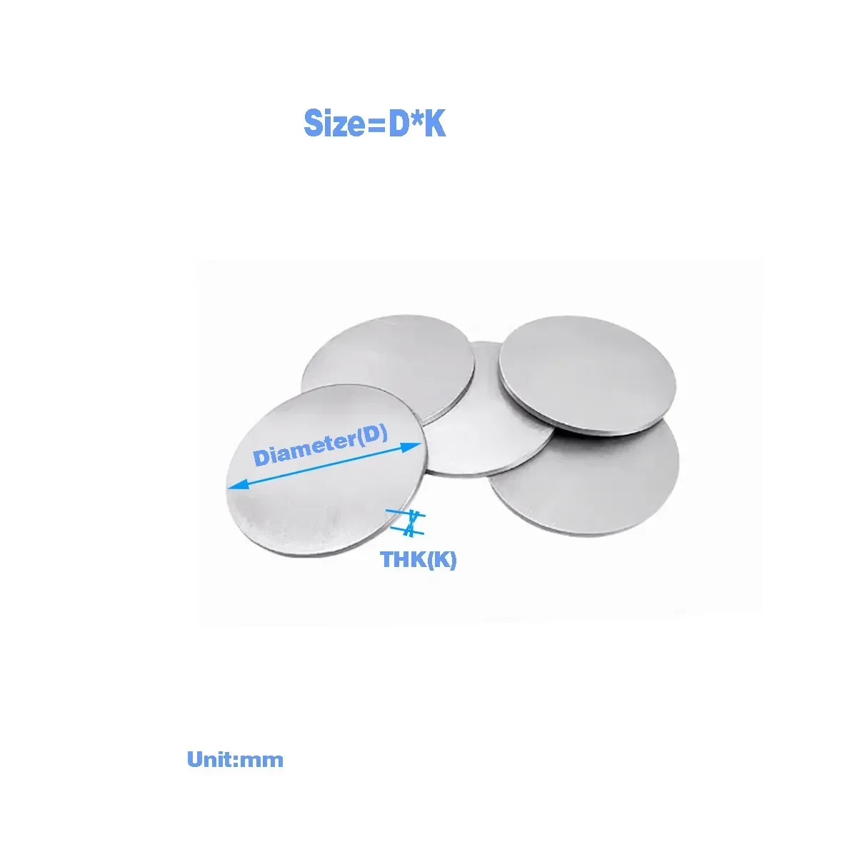 

Thick 0.5/1/1.5/2/2.5/3/4/5mm 304 Stainless Steel Round Plate Disc / Circular Sheet Round Disk