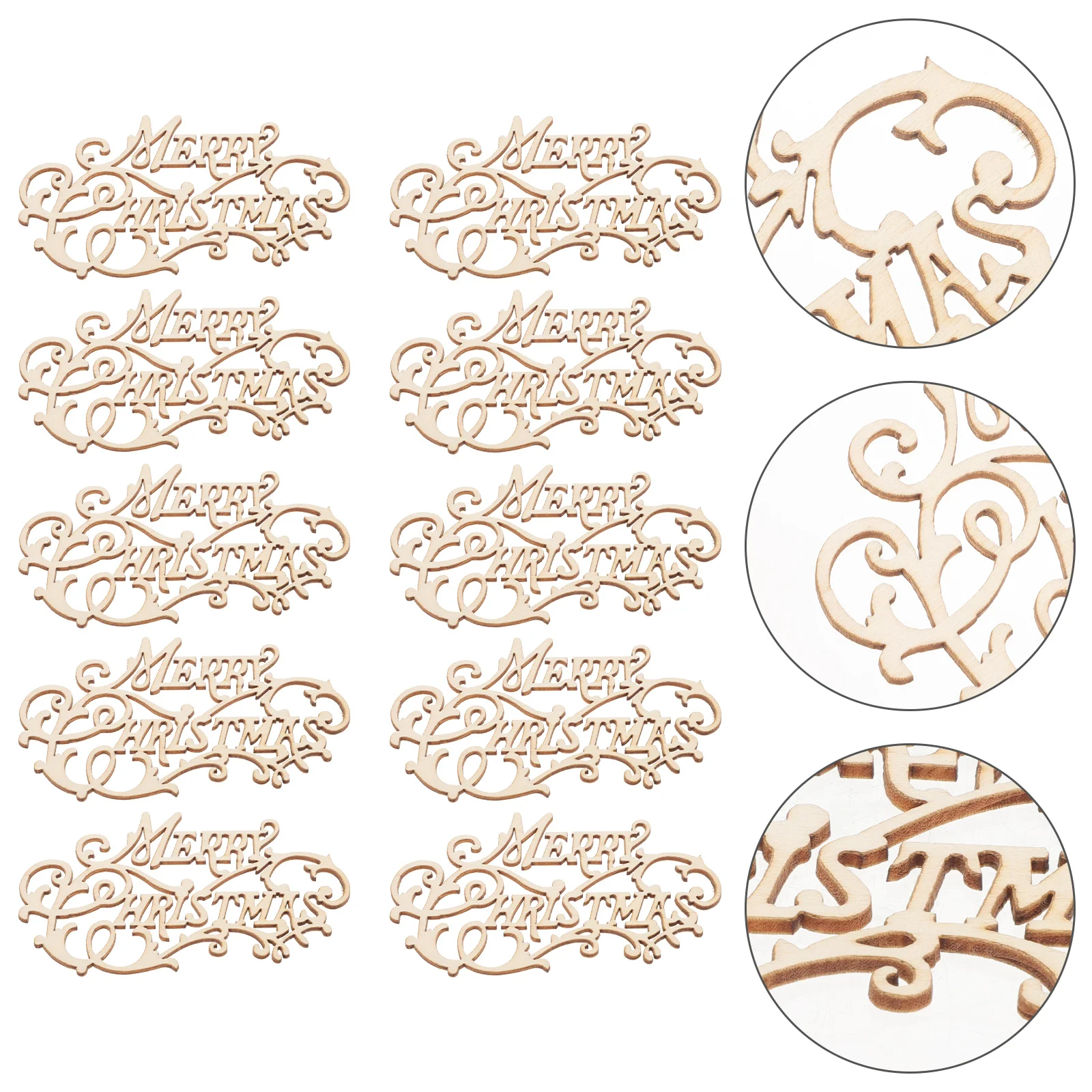 Breloques de Noël en copeaux de bois pour bijoux, pieds de graffiti, pendentif de Noël délicat, peinture à la main, bébé, 20 pièces
