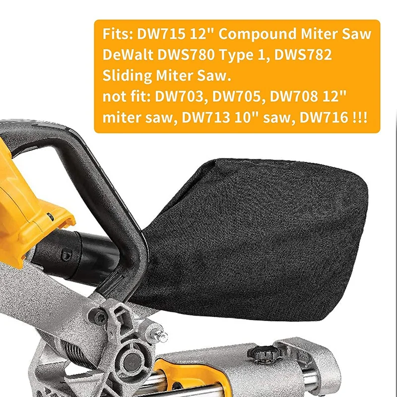 N126162 Miter Saw Dust Bag Table Saw Dust Collect Bag For Dewalt DW703, 705, 706, 708, 715, 716, 717 And DWS780