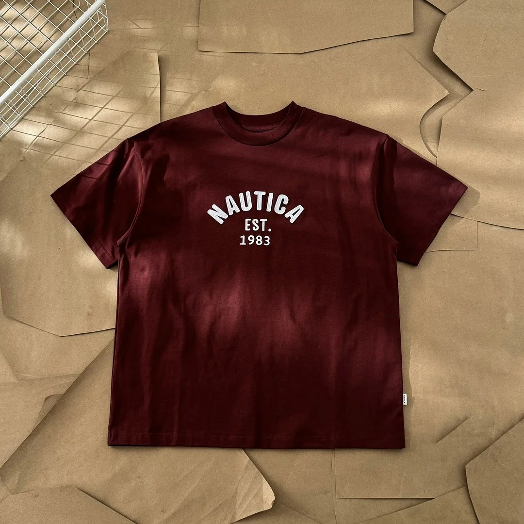 العلامة التجارية الصيفية الجديدة NAUTICAT من اليابان وكوريا الجنوبية هي تي شيرت قطني مطبوع بأكمام قصيرة للرجال والنساء #3