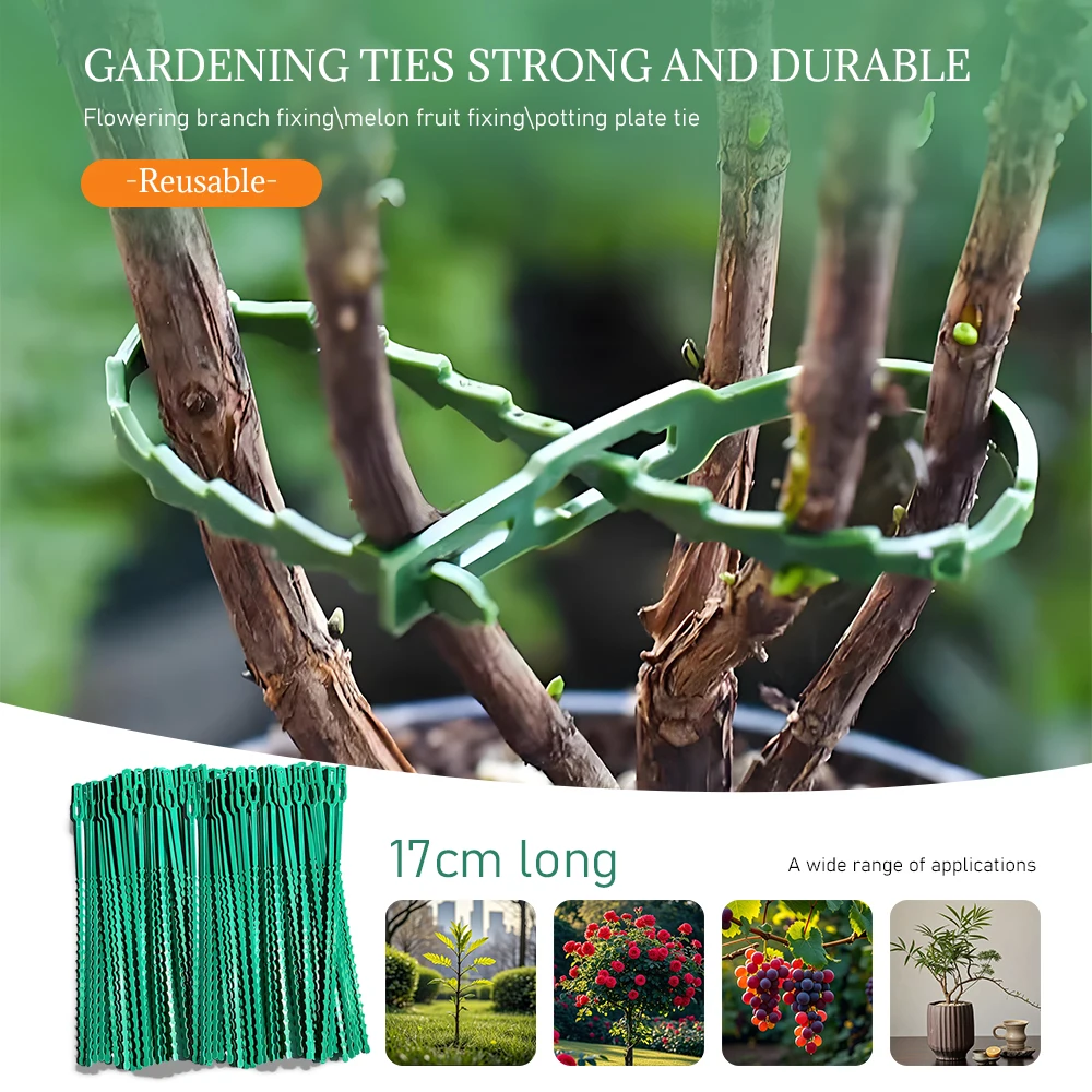 

17cm Plant Ties Gardening Tie Strap Plant Fixing Tie Multi-purpose Binding Tie Anti-slip Fixing Tie Strap