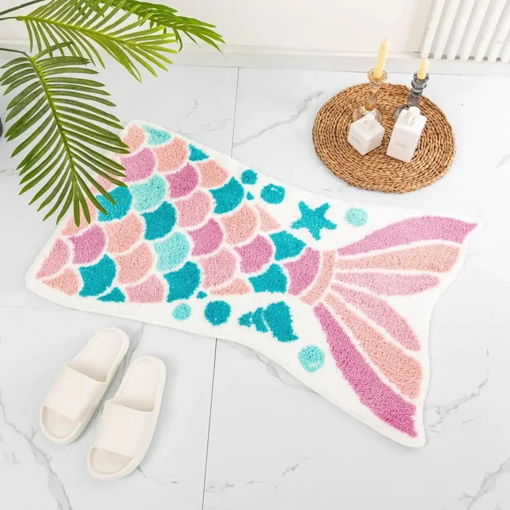 

Mermaid Fishtail Imitation Cashmere Carpet Bathroom Floor Mat Bedroom Decoration Bedside Carpet