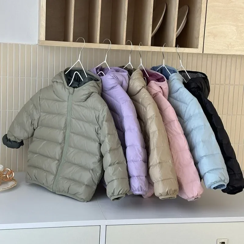 Kid Winter Puffer DucK Down Jackets for Boys Ultra Light Portable Hooded Girls Down Warm Coat for Children Baby Down Top Clothes