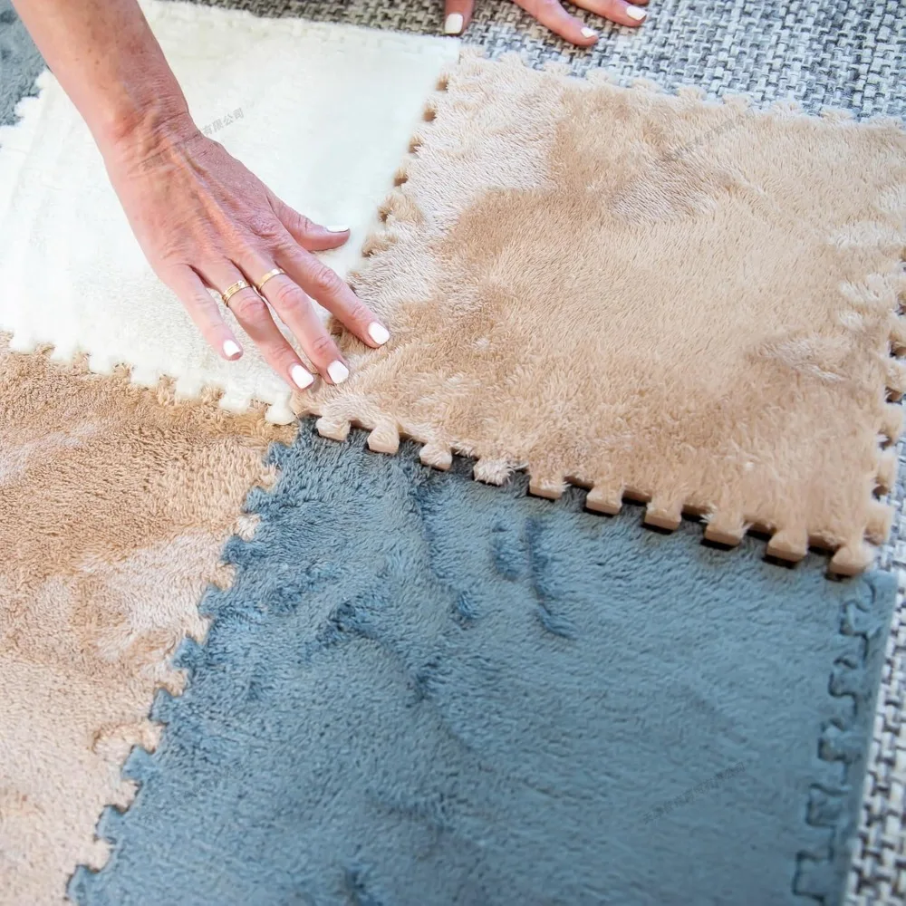 

Мягкий плюшевый напольный коврик-головоломка из пены EVA, переплетенный ковер, плитка, детский коврик для ползания и игр, противоскользящий детский игровой коврик, теплая мягкая