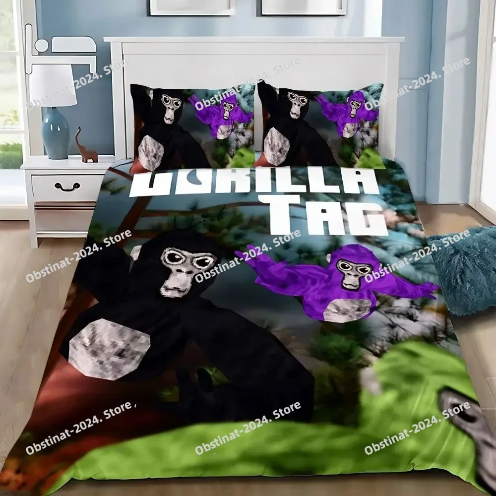 

Cartoon Novelty Cool Gorilla Game Tag Bedding Set Boys Girls Twin Queen King Size Duvet Cover Pillowcase Bed boys Adult Bedroom