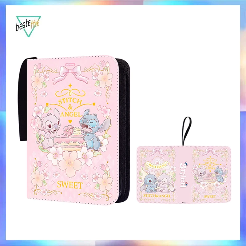 

Cute Stitch Card Binder 4 /9 Pockets 400/900 Trading Cards Anime Figure Lose Leaf Design High Quality PU Cover Binder For Cards