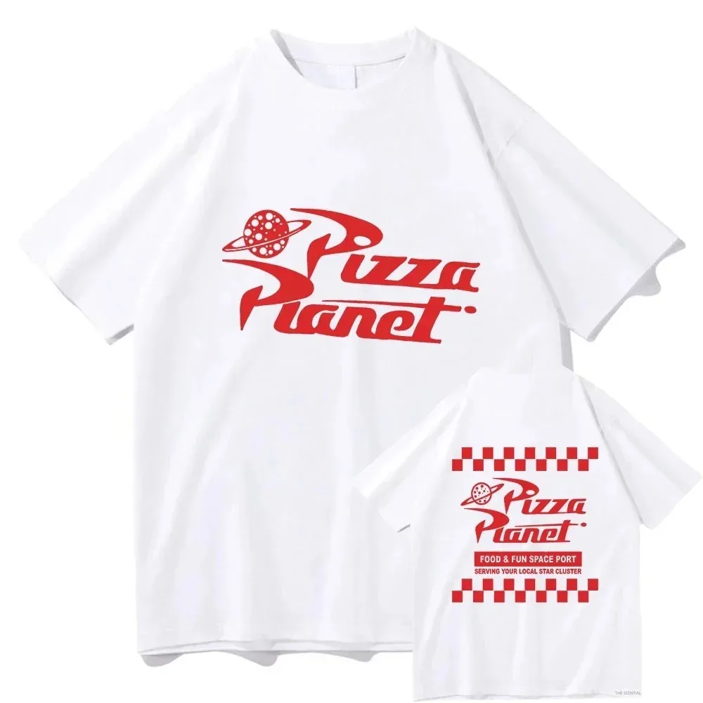 Pixar Toy Story Pizza Planet Rocket Ship Neon T Shirt Men Women Tshirt Vintage Cotton Oversized Hip Hop Short Sleeve Tee Tops