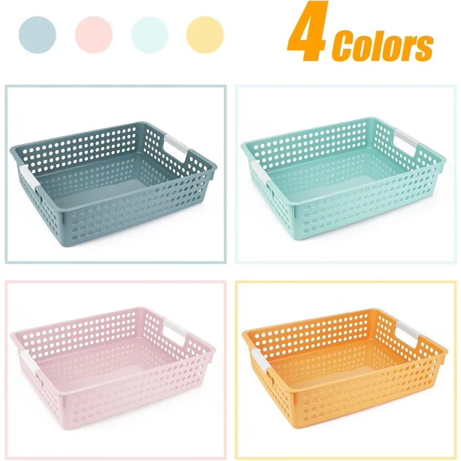 4 Stück drehbare Klassenzimmer-Tabletts für Studenten, Buchkörbe zur Aufbewahrung von Bibliotheken, Organisationsschubladen für Büro und Heimgebrauch, langlebig