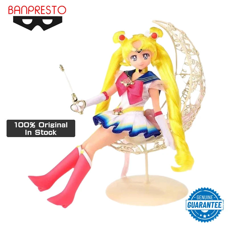 

Genuine Original Banpresto 23cm Super Sailor Moon Eternal Theater Edition Tsukino Usagi Action Figure Toy Model Girl Gift Doll