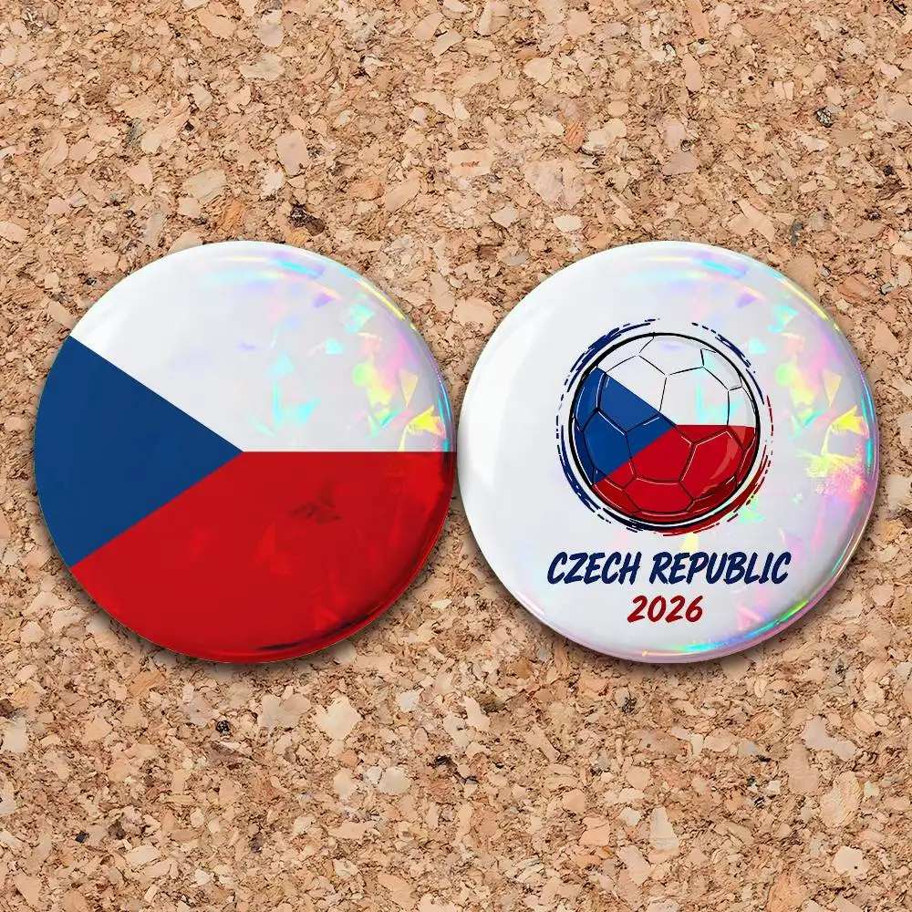 Czech Football 2026 Ceska Soccer Button Badge 2PC Sets for Bags & Clothes & Accessories Metal Pin